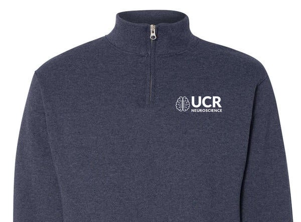 3/4 Zip Heather Gray Sweater with embroidered white logo